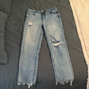 Distressed Blue Jeans